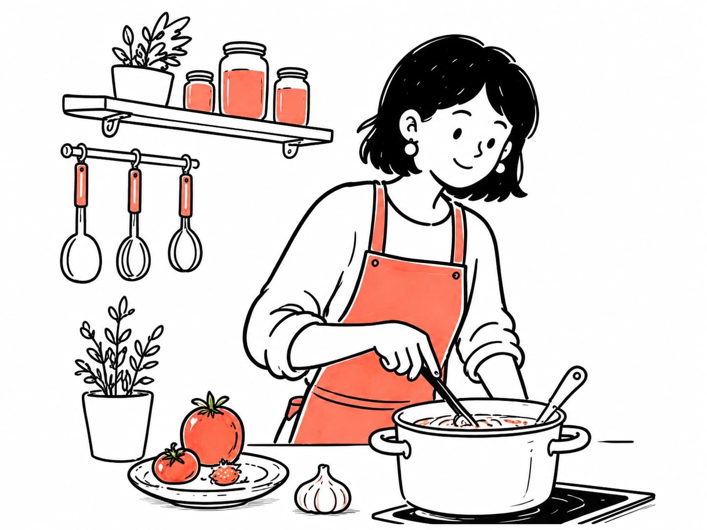 Cozy kitchen cooking with warmth